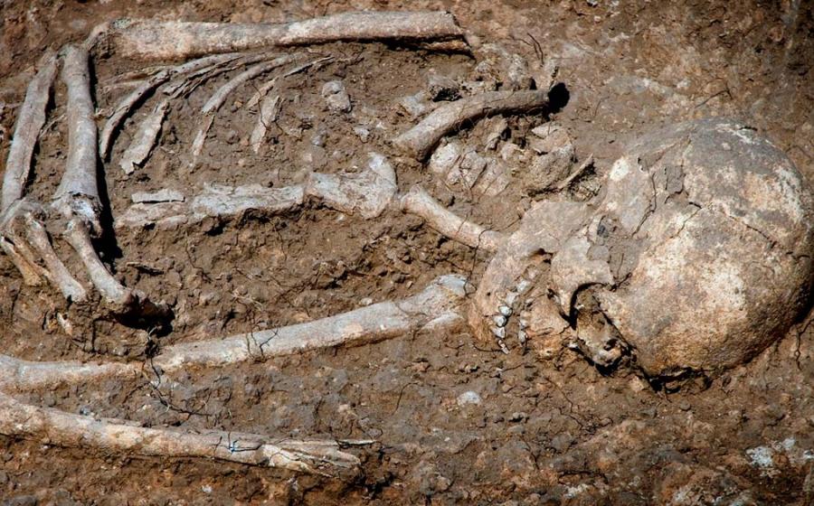 Human skeleton in a grave (representational image). Source: Idanthyrs / Adobe Stock.