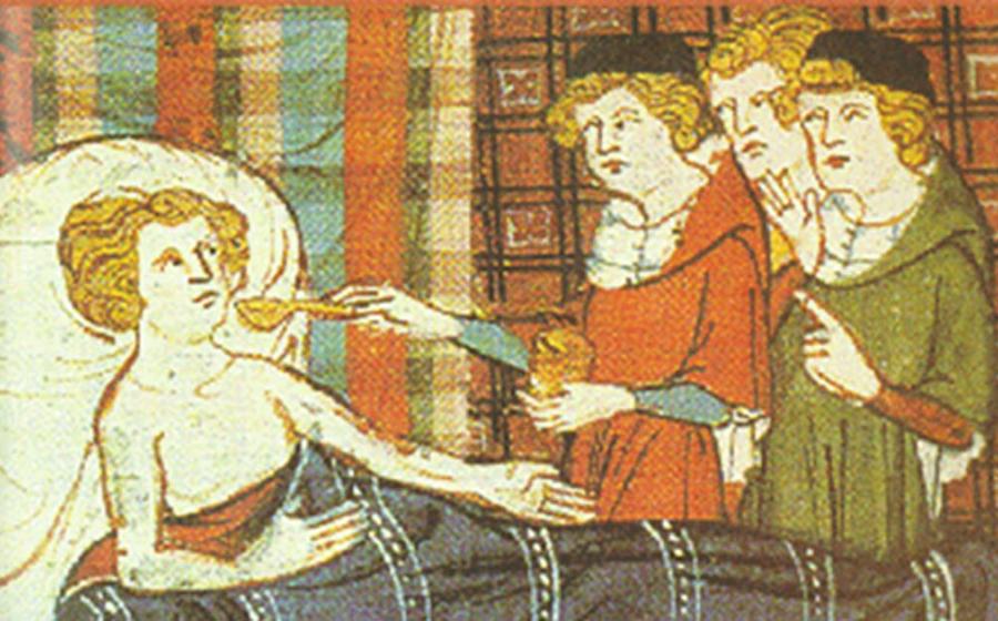 Doctors giving medicine. 