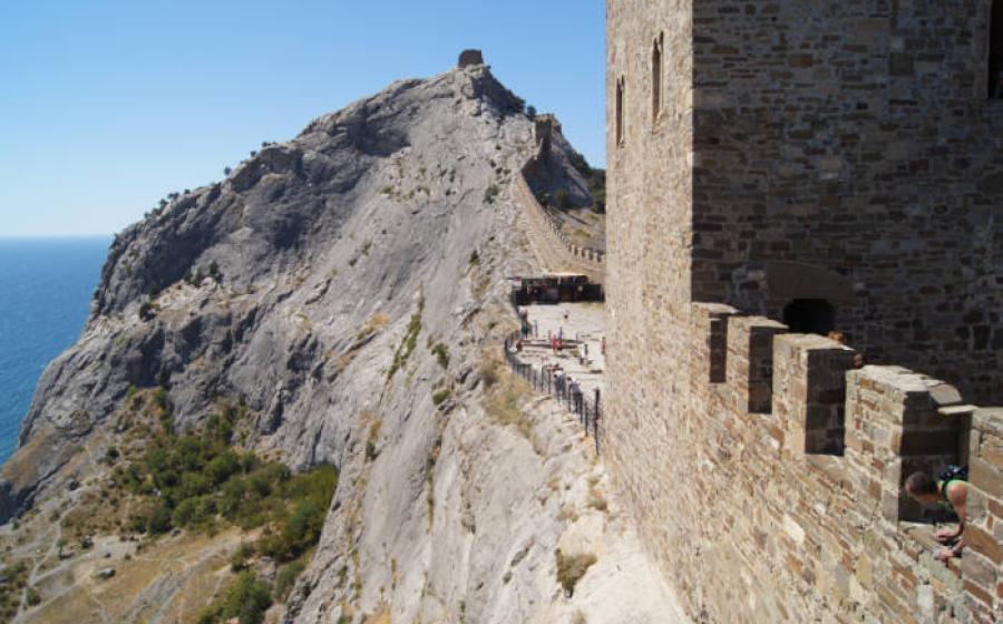 Sudak Genoese Fortress walls and towers. 