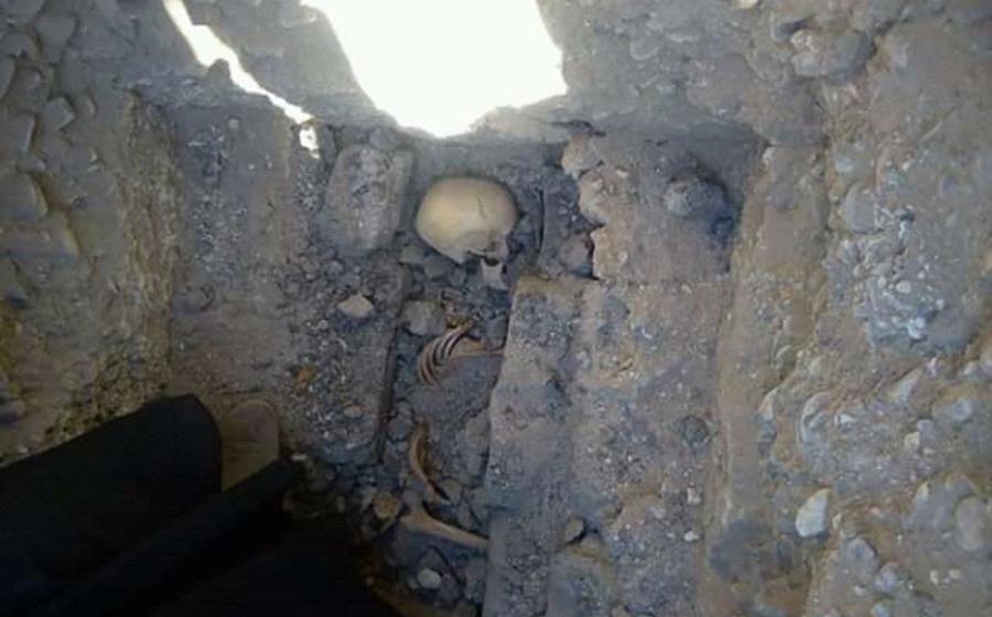 The teenage girl’s skeleton that was uncovered near Meidum pyramid. 