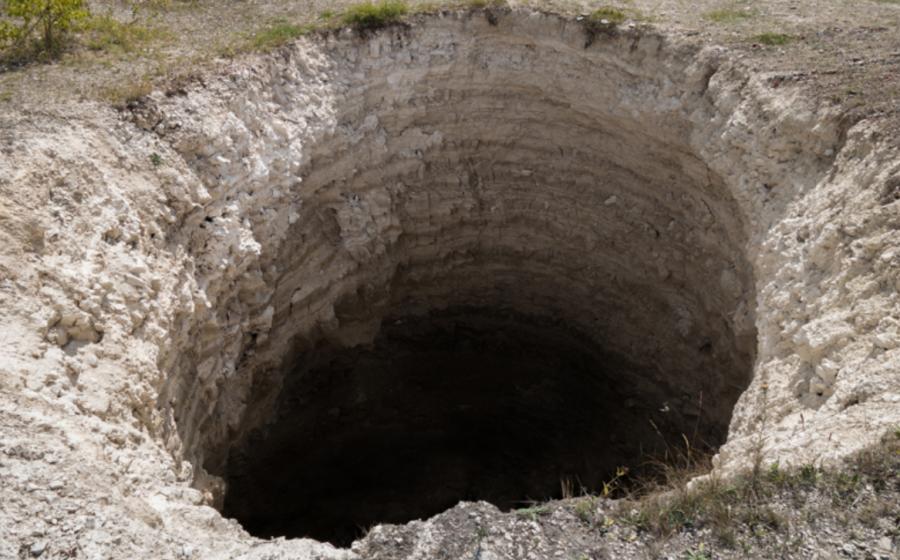 A typical bottomed sinkhole