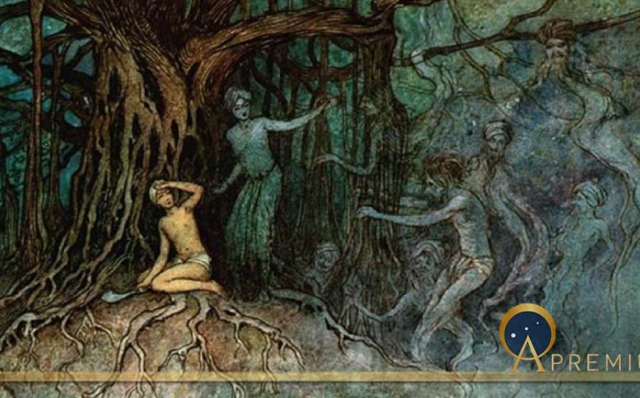 Folk-tales of Bengal, illustration by W. Goble (1912) (Public Domain)