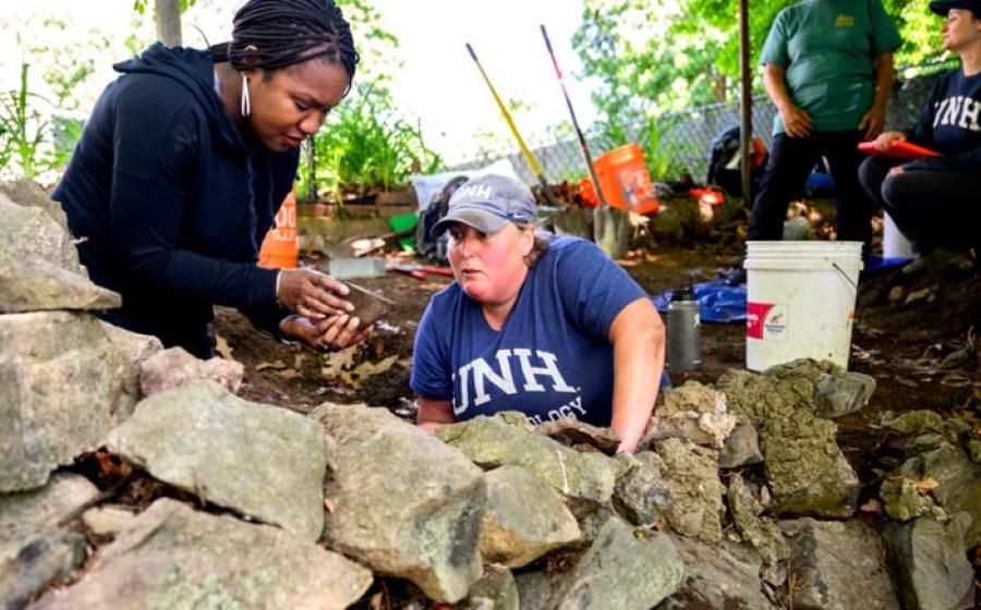 Members of the multi-institutional team at the dig site of what is believed to be the home of King Pompey.	Source: Mathew Modoono/Northeastern University