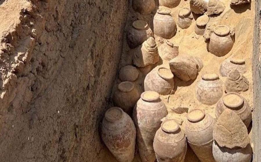 Archaeologists have discovered hundreds of ancient wine jars in Queen Merneith’s tomb. Source: Egyptian Ministry of Tourism and Antiquities