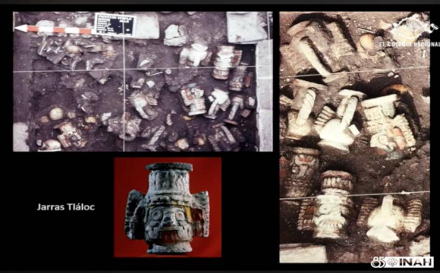 but the invasion by the Spanish conquistadors 65 years later. Top image: Offering 48 contained the skeletal remains of at least 42 children sacrificed in honor of the god Tlaloc