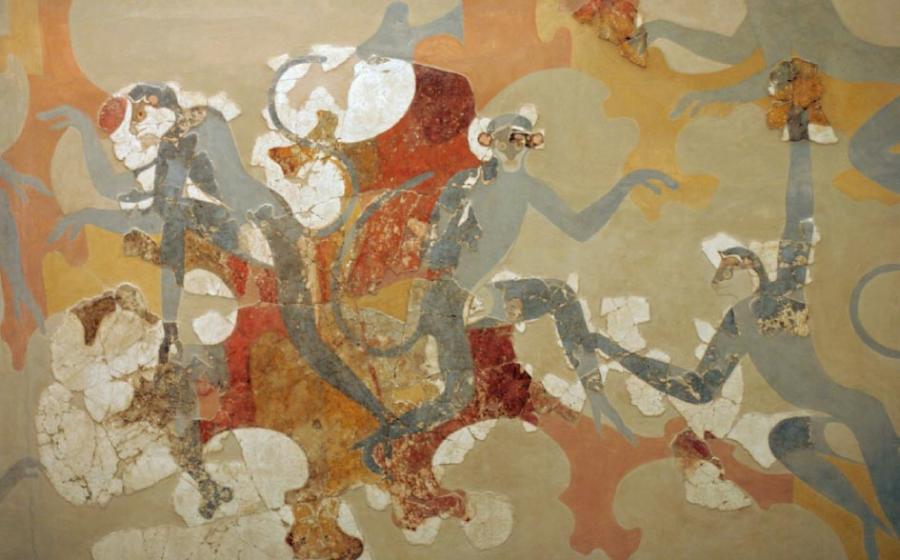 Minoan Monkey art in Akrotiri, Greece. Source: ZDE / CC BY-SA 3.0