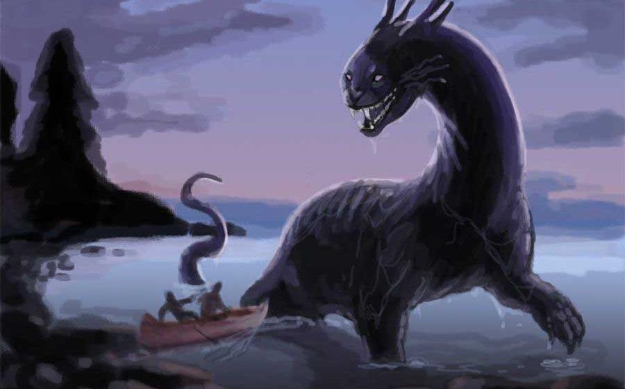 The malevolent Mishipizheu monster-god of Lake Superior. Source: SJB1995 / CC-BY-SA