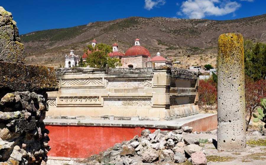 The amazing ruins of Mitla and the San Pablo Church Domes, where high technology is being used to discover the truth behind the legends of subterranean Mitla.	Source: Rafal Cichawa / Adobe Stock