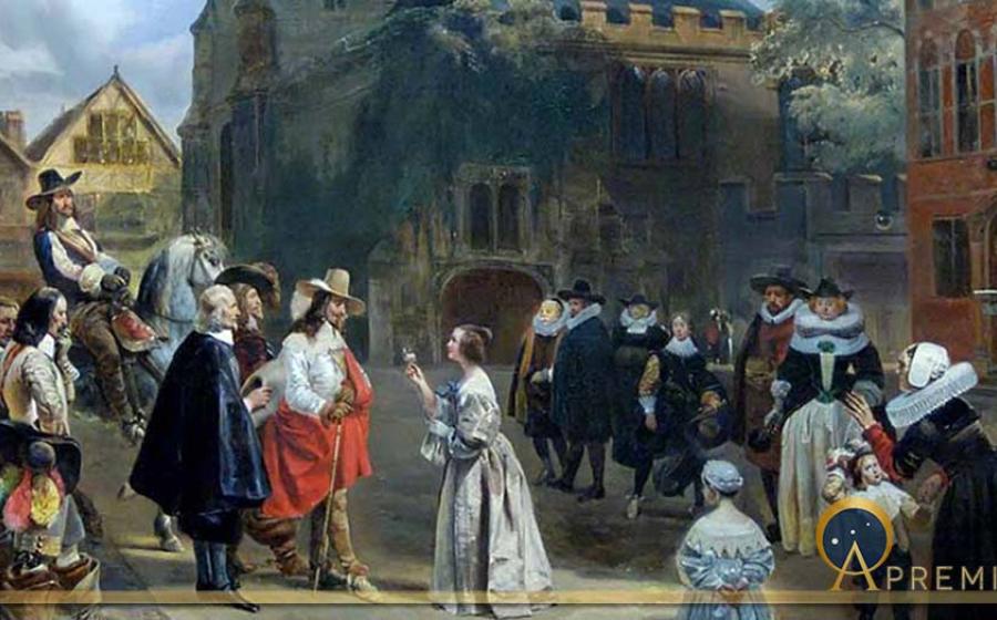 King Charles I at Carisbrooke Castle, as painted by Eugène Lami in 1829 (Public Domain)