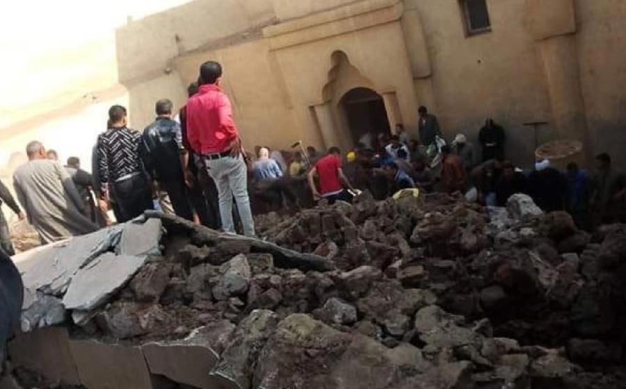 Rescuers found three dead and several injured at the ancient monastery collapse in Egypt. Source: Youssef Sidhom.