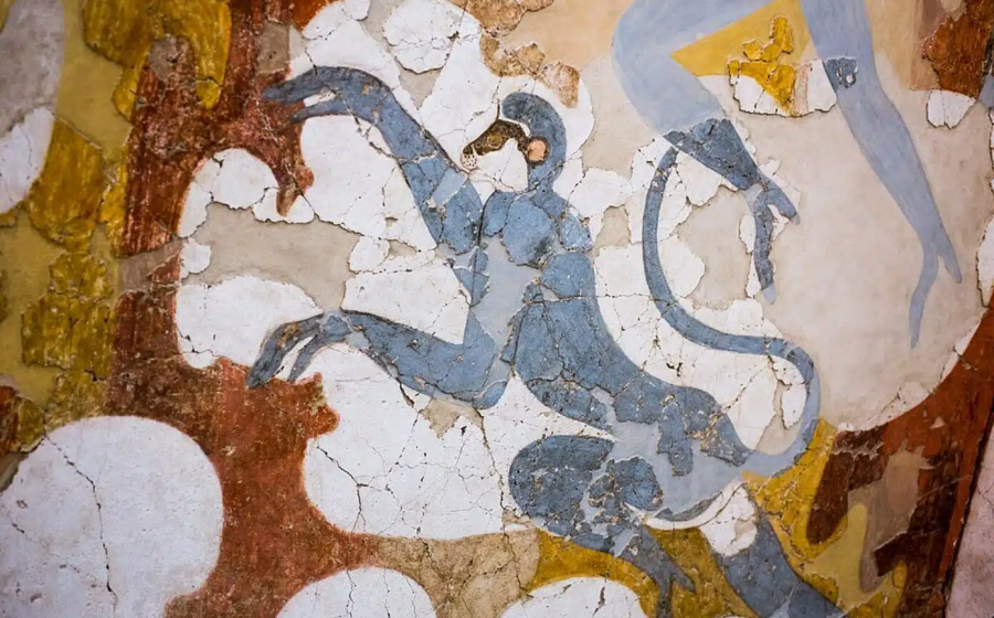 Monkeys depicted in the Bronze Age frescoes at Akrotiri, Santorini, may represent Indian langurs rather than an African species, according to recent research. 