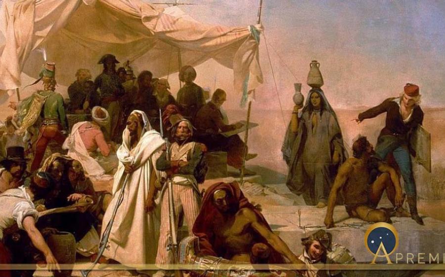 The Egyptian Expedition under the orders of Bonaparte, painting by Léon Cogniet (early 19th century) (Public Domain)