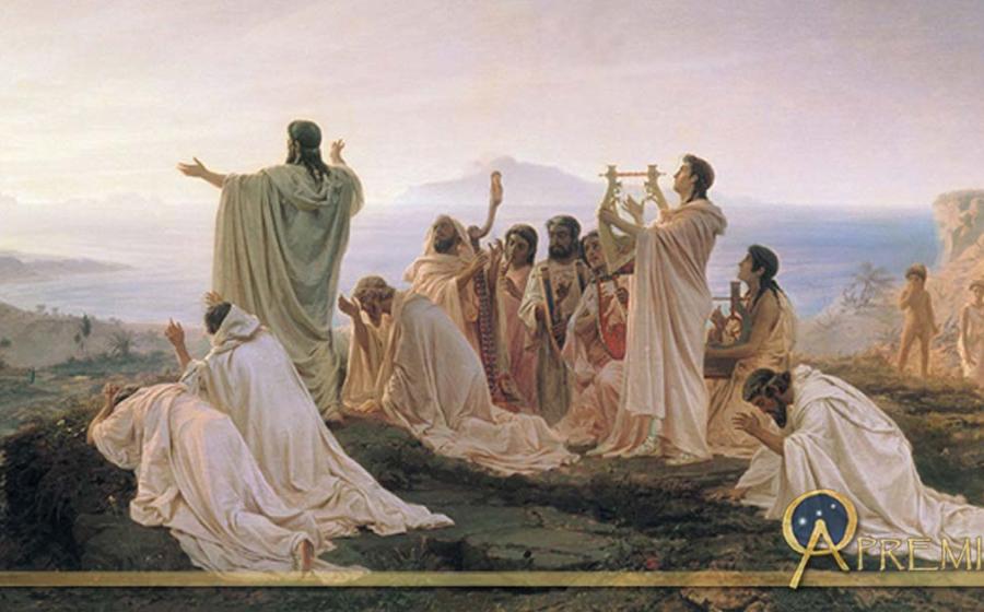 Pythagoreans Celebrate the Sunrise by Fyodor Bronnikov (1869) 