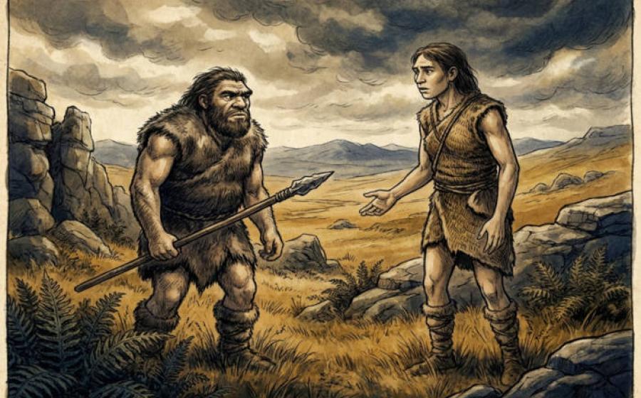 Neanderthal and modern humans in a rare encounter