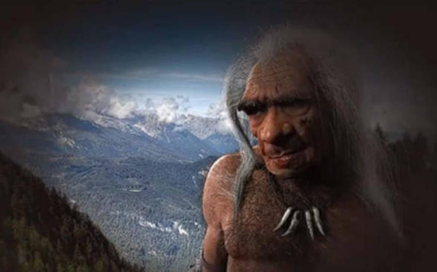 Artist’s impression of elderly Neanderthal male.