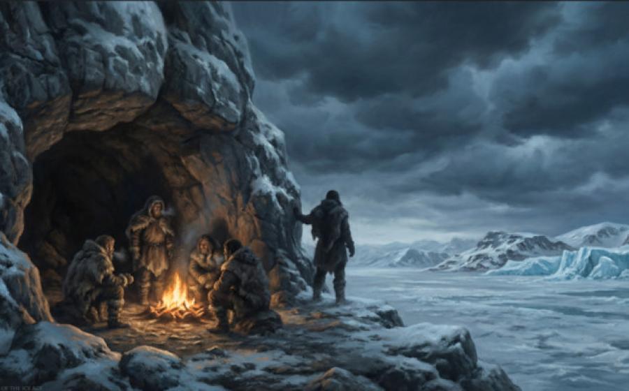 A group of Neanderthals during Europe's Ice Age.