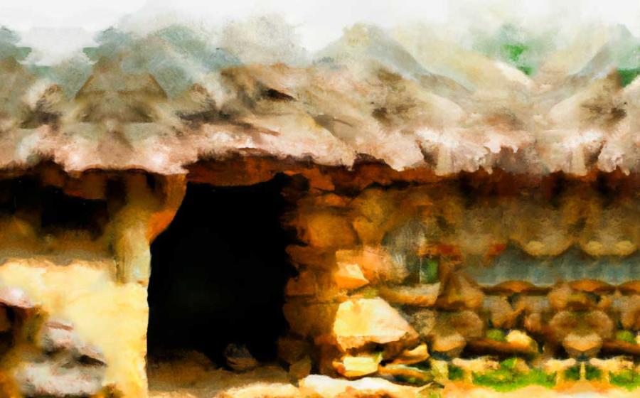 Neolithic houses. Source: AI generated 