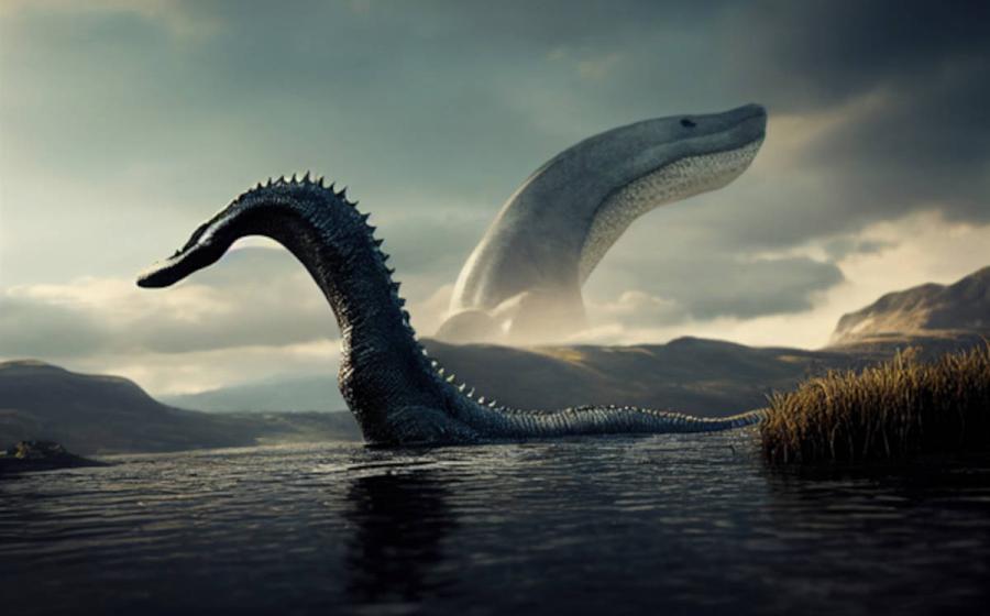 AI image representing Nessie, the Loch Ness Monster. 