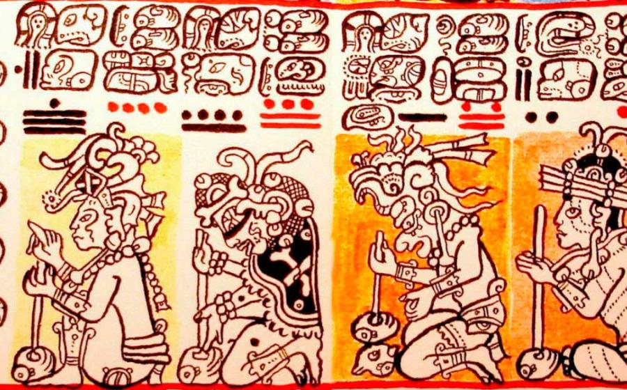 Tzolkin section in the Dresden Codex, starting from the day 1, Manik'. (Lacambalam /CC BY-SA 4.0)