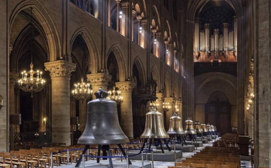 New bells awaiting installation at the Cathedral Notre-Dame de Paris in 2013.