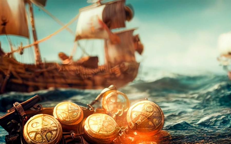 Representation of Nuestra Señora de Atocha galleon generated by AI.	Source: FrankBoston/Adobe Stock