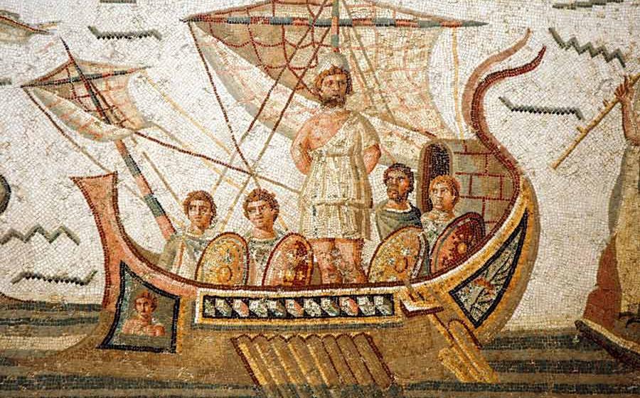 A mosaic scene from Homer's Odyssey in the Bardo Museum, Tunisia.	 Source: Fotokon / Adobe Stock