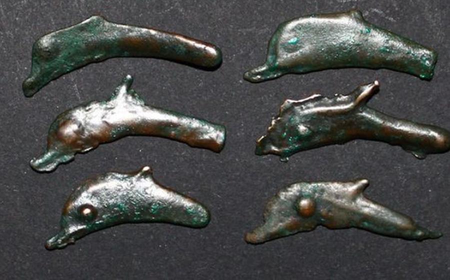 Sarmatia bronze dolphin coins, 5th-4th century BC, from the ancient city of Olbia, which was first Greek, and then Scythian and then Roman. Source: catawiki