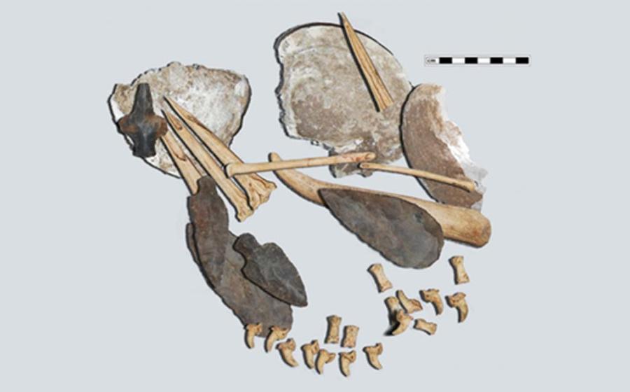 The tattoo tool bundle unearthed at Fernvale, Tennessee, USA. This is the oldest tattoo toolkit discovered to date. 