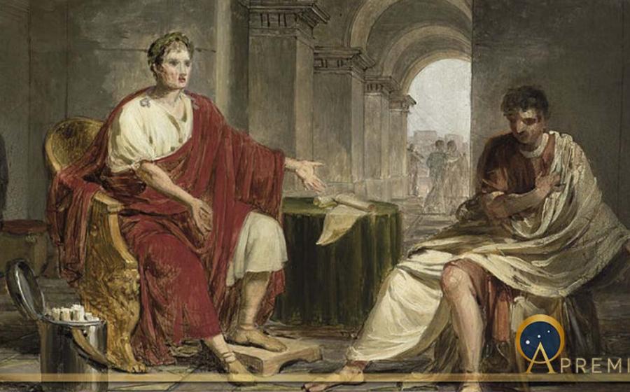 Augustus and Cornelius Cinna Magnus Bozetto by Louis André Gabriel Bouchet (1819) Versailles Musée National du Chateau et des Trianons (Public Domain)