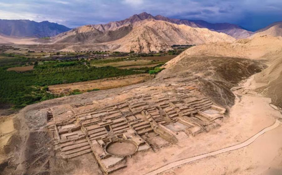 Overview of the ancient structures at Peñico showing the sophisticated urban planning of this 3,500-year-old trading center.