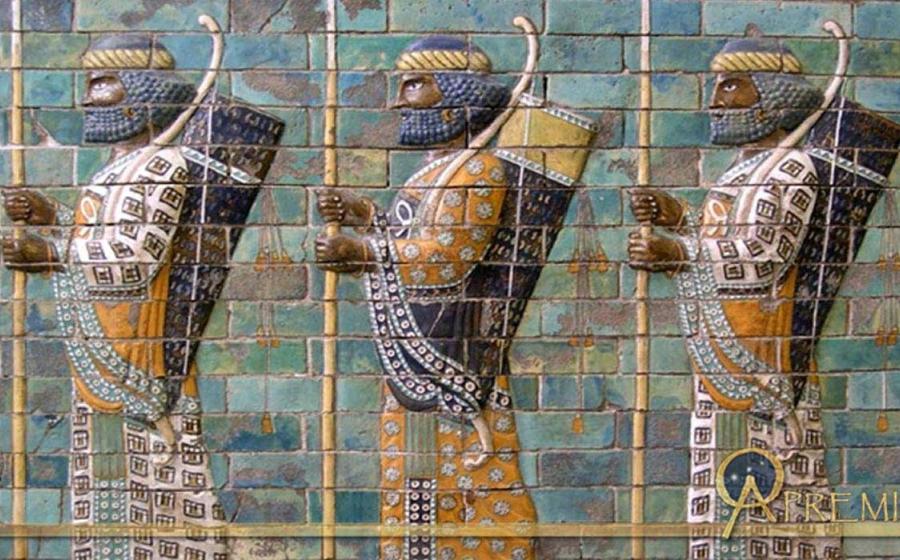 Mosaic depicting Persian Archers. (Pre 4th Century BC) 