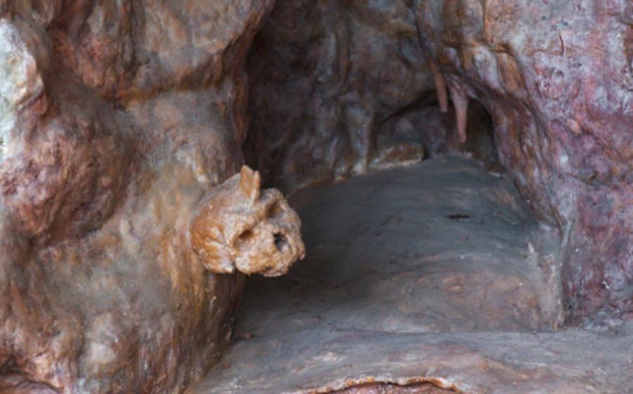 Reconstruction of the inner cave chamber where the Petralona man was discovered