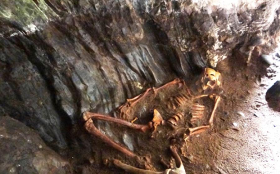 The Pictish man’s skeleton. (NOSAS)