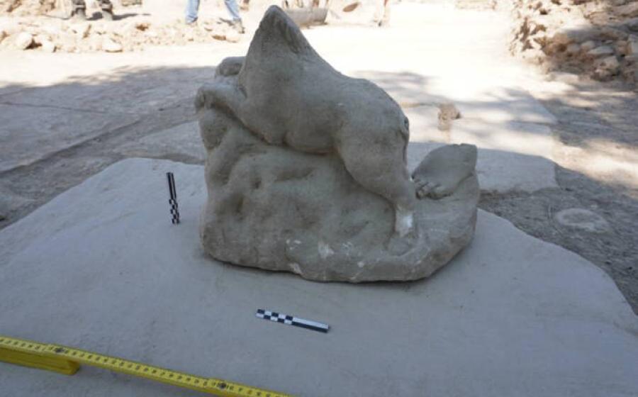 Life-size ancient pig statue discovered at Gortyna, Crete. 