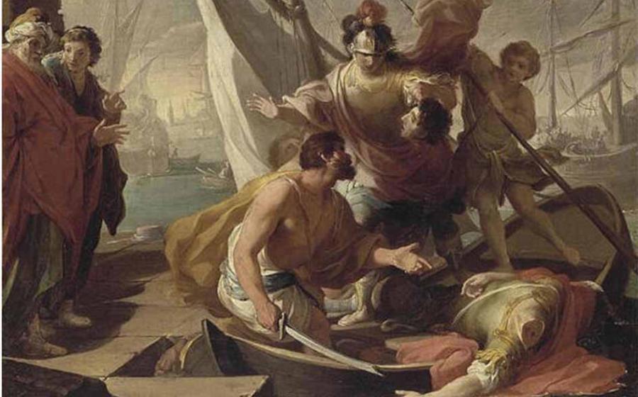 The death of Pompey, a tragic end to an impressive life, 18th century painting by unknown artist Source: Public Domain