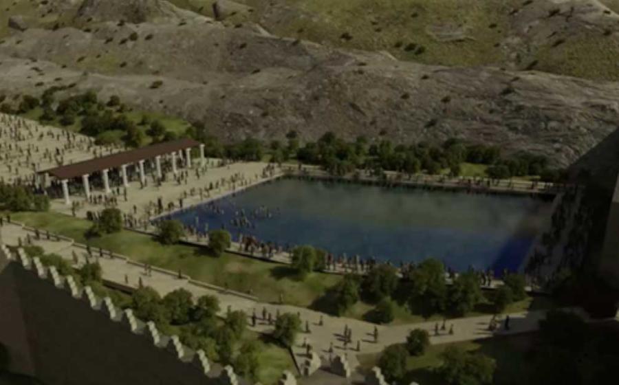 A CGI representation of the Pool of Siloam as it once would have been. Source: Israel Antiquities Authority Screenshot
