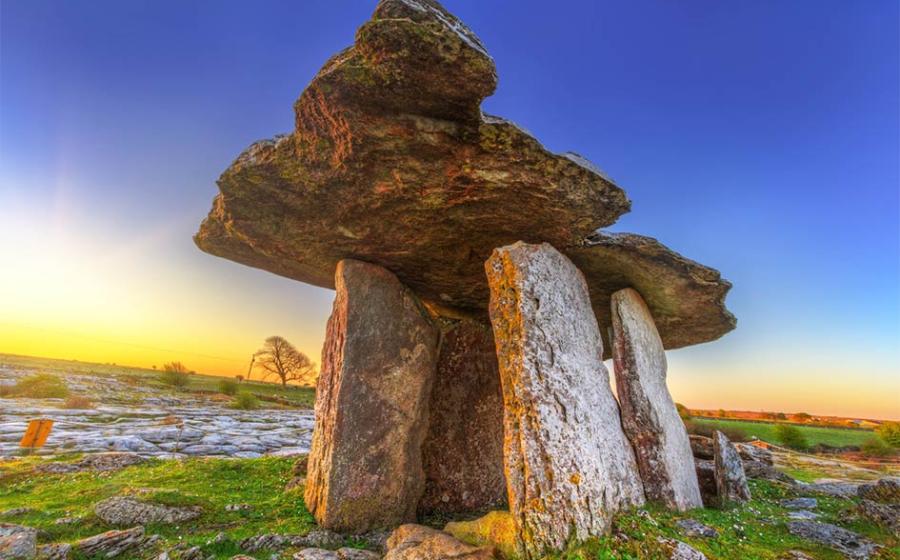 Poulnabrone portal tomb in Burren at sunrise, Ireland           Source: Patryk Kosmider