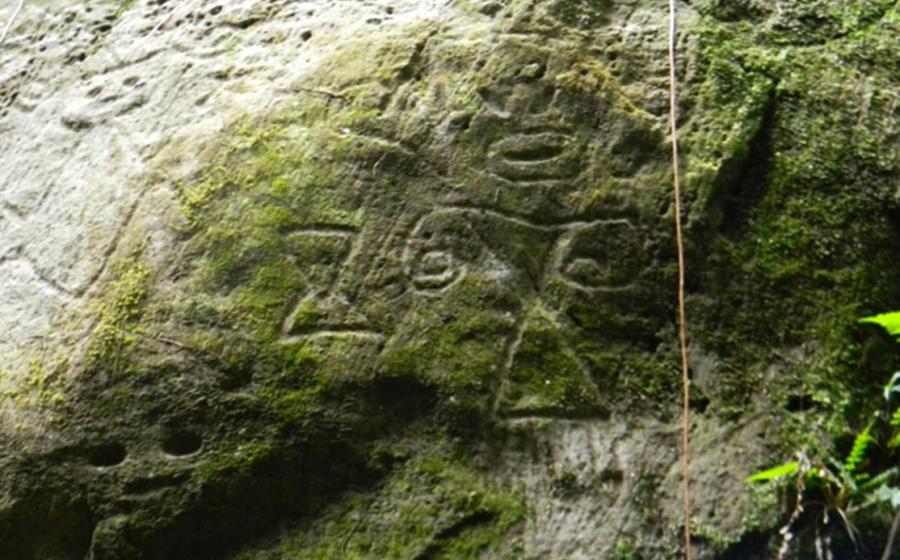Newly discovered petroglyphs at Montserrat.
