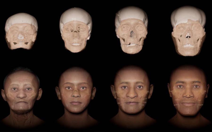 The faces behind the masks reconstructed using sophisticated techniques.