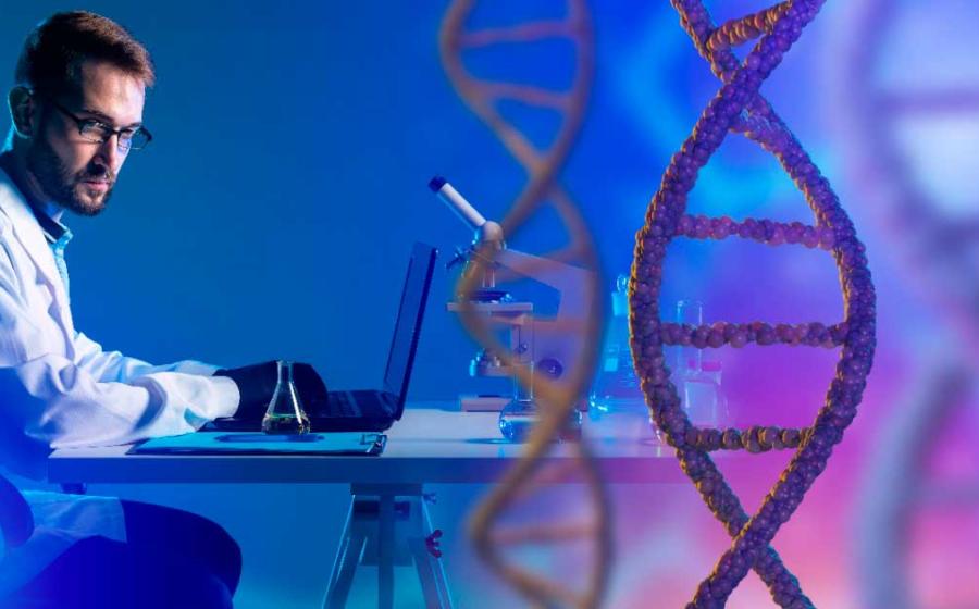 Geneticist contemplating his DNA dataset. Source: Grispb / Adobe Stock