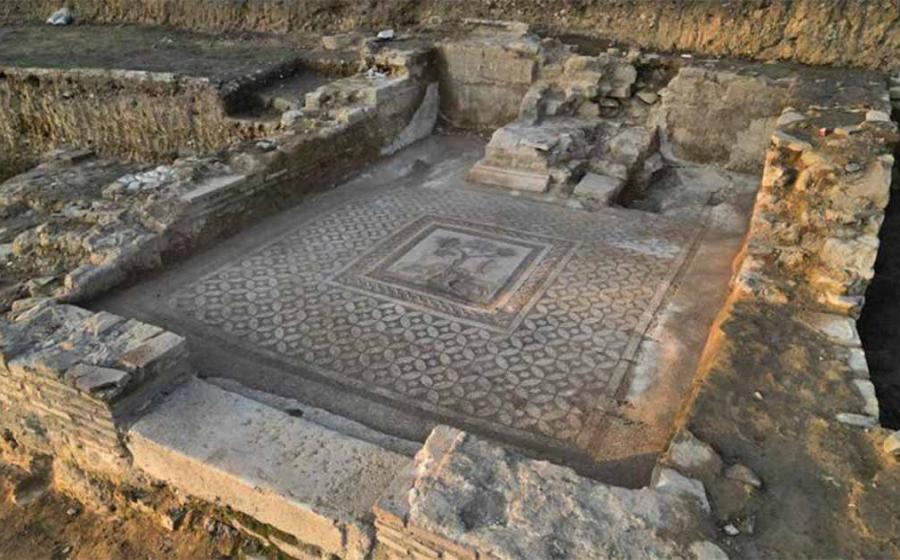 A mosaic featuring two lions recently found at the ancient city of Prusias ad Hypium. Source: Faruk Özlu/Düzce Municipality