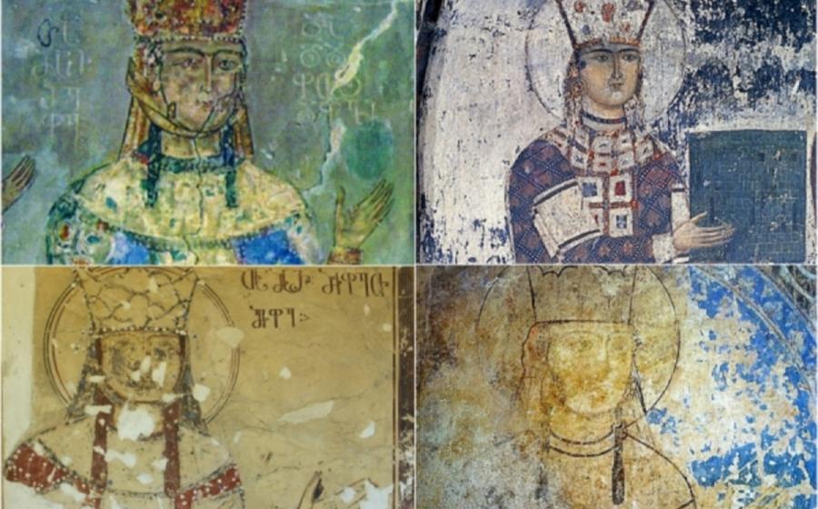 The four best-known medieval frescoes depicting Queen Tamar of Georgia.