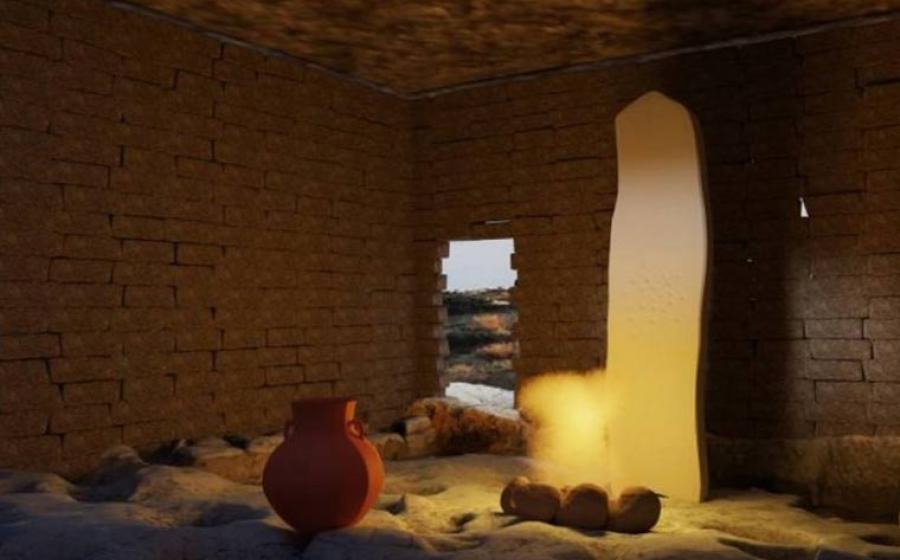Reconstruction of how the Bronze Age temple might have looked.	 Source: University of Sienna