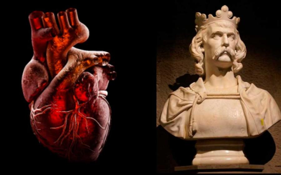 Robert the Bruce’s heart was found in 1921 and lost again until 1996. Now this King of Scots (Bust of Robert the Bruce at the National Wallace Monument) rests in peace, knowing his final wishes were granted. Source: Left: tussik / Adobe Stock; Right: Otter / CC BY-SA 3.0