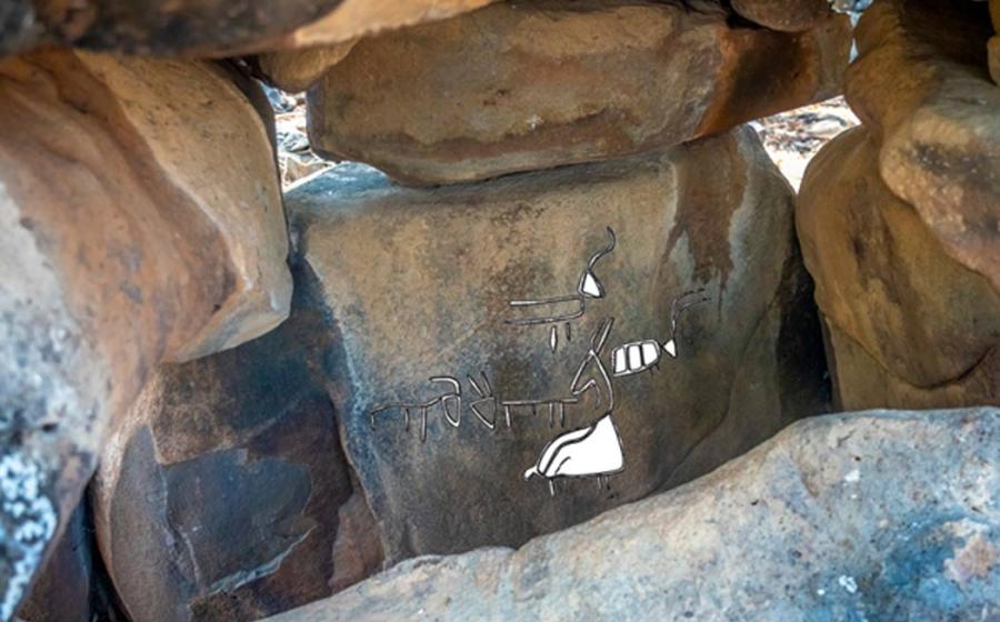 Rock art found in a dolmen in the Golan Heights.