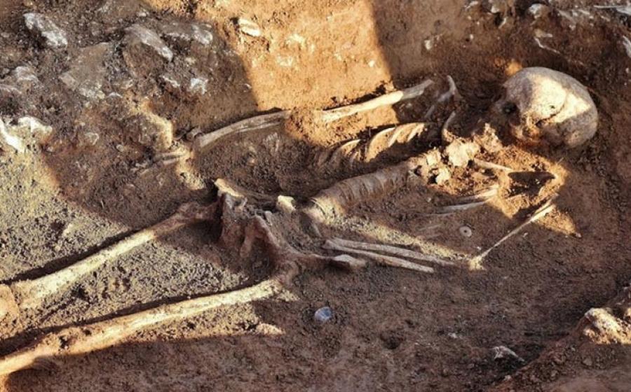The skeleton of the Rollright Stone “witch” (News Team International photo)
