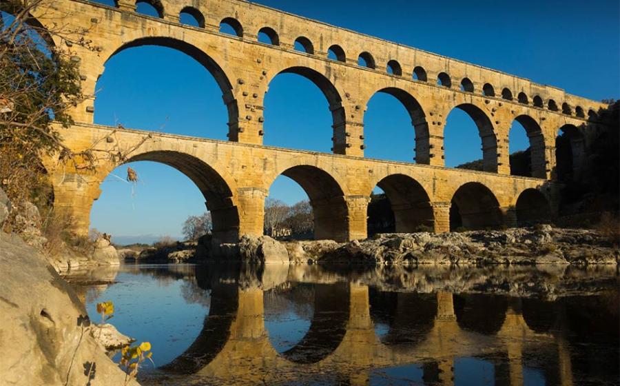 Roman Bridge Pont du Gard in France. Credit: JackF / Adobe Stock