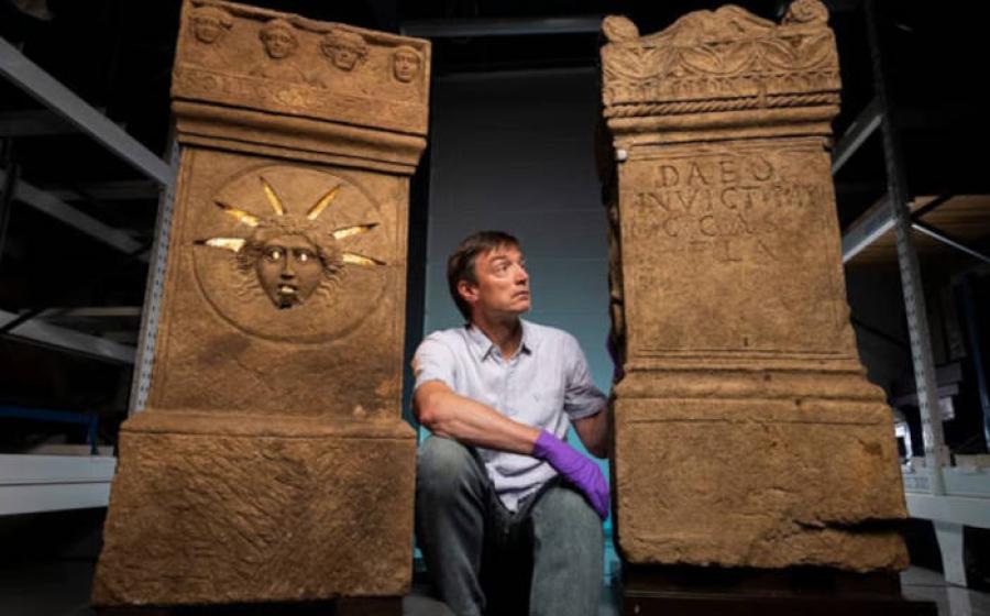 The Roman altars found at Inveresk, Scotland.