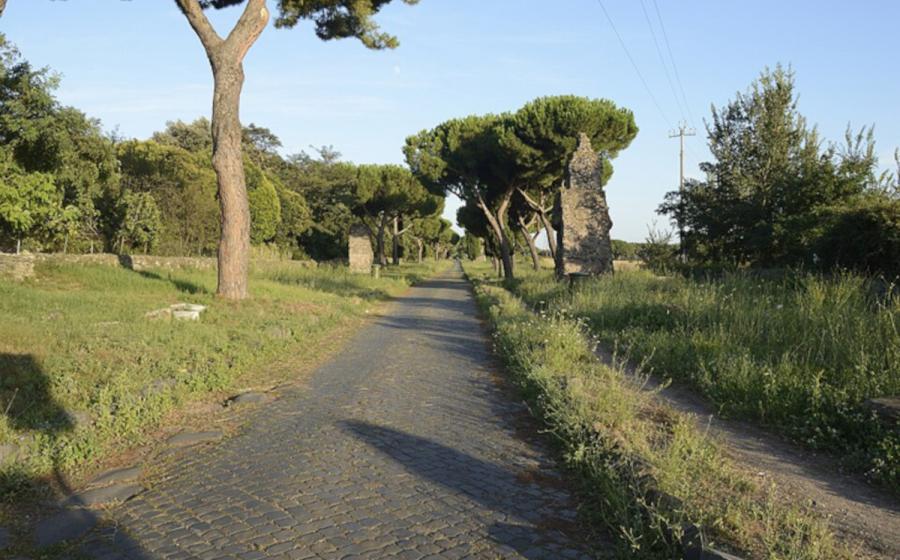 The Appian Way, a major artery in the Roman road network.