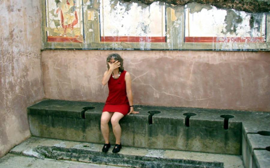  Gallo-roman latrine at Saint-Romain-en-Gal archaeological site, near Vienna